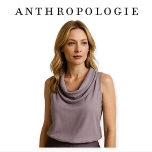 Anthropologie Nation LTD Vera Off Shoulder Satin Top Smoke Small